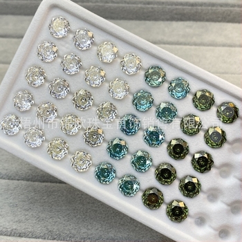 Moissanit osmerokutni kamen s roza rezom, slobodan kamen, čistoća VS