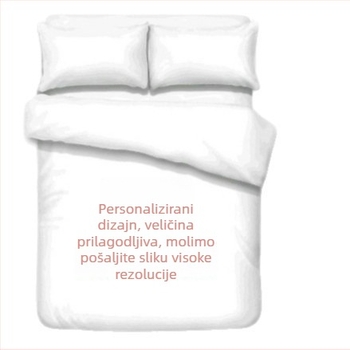 Komplet posteljine od kemijske vlaknine, četverodjelni set, brušeno glačano tkanje, reaktivni tisak; Težina: 90; Prilagodba: Da