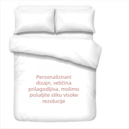 Komplet posteljine od kemijske vlaknine, četverodjelni set, brušeno glačano tkanje, reaktivni tisak; Težina: 90; Prilagodba: Da