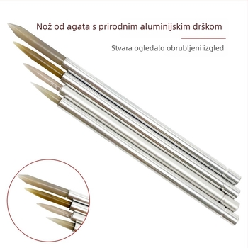 agat nož s držalom za poliranje i održavanje nakita — ručno izrađeni alat za poliranje