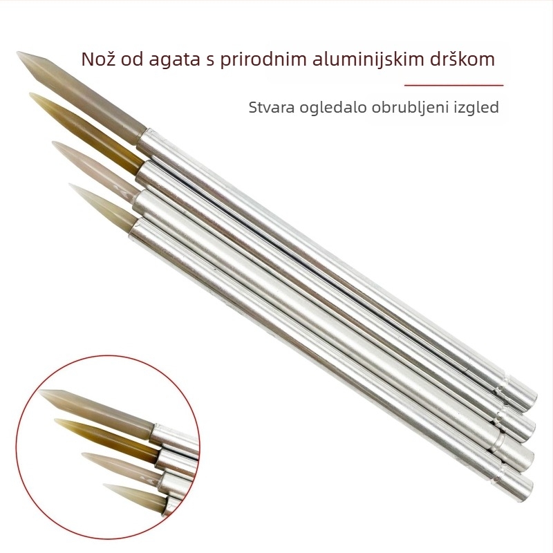 agat nož s držalom za poliranje i održavanje nakita — ručno izrađeni alat za poliranje