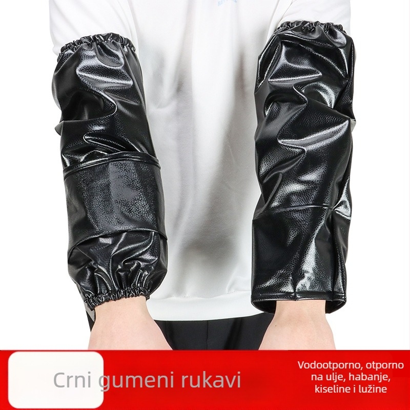 Pregača s rukavima - vodootporan PVC, moderan jednostavan stil, jednobojni dizajn