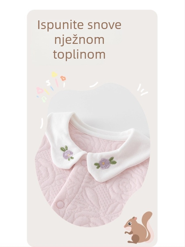 Dvoslojni dječji set s dugim rukavom i dugim hlačicama, 100% pamuk, mekan prešani materijal, debeo, za novorođenčad do 1 godine, zima–proljeće–jesen.