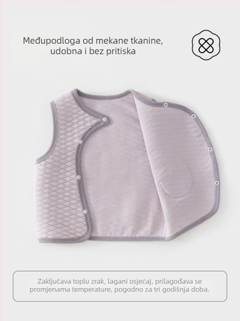 Topli dječji prsluk za novorođenčad, unisex, 0–1 godina, 100% pamuk, debela tkanina, punjenje od poliestera, zima/jesen