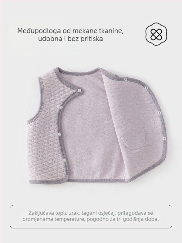 Topli dječji prsluk za novorođenčad, unisex, 0–1 godina, 100% pamuk, debela tkanina, punjenje od poliestera, zima/jesen