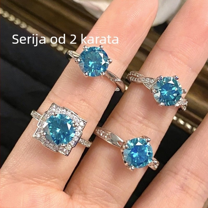 Geometrijski bakreni prsten s moissanitnim dijamantom, Thousand Jewelry, podrijetlo Shantwei, obrada: dijamant