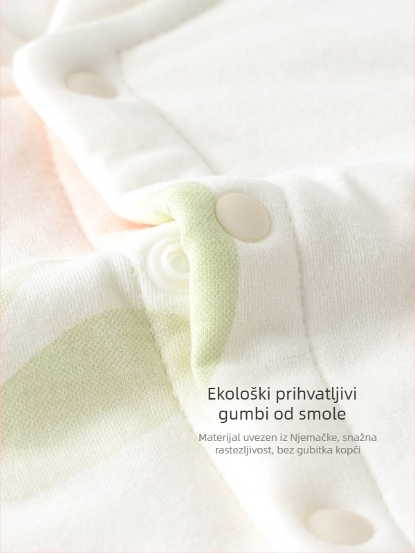 Dječji dvodijelni pamukasti zimsko-proljetni jesenji set: top s dugim rukavima i hlače, deblji, 100% pamuk, uzorak životinja i crtići, za uzrast 1–3 godine, sezona zima, proljeće, jesen