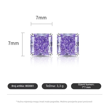 Naušnice: bakar, četverokutni geometrijski oblik, dijamantno brušenje, Silver meimei, lagani luksuzni stil, za žene, proljeće 2025