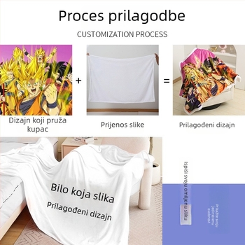 Prilagođena dvostruko slojevita flanel deka za kauč, dvostrana, topla – 100% poliester, 300–500 g, proljeće i jesen, uzorak karikatura