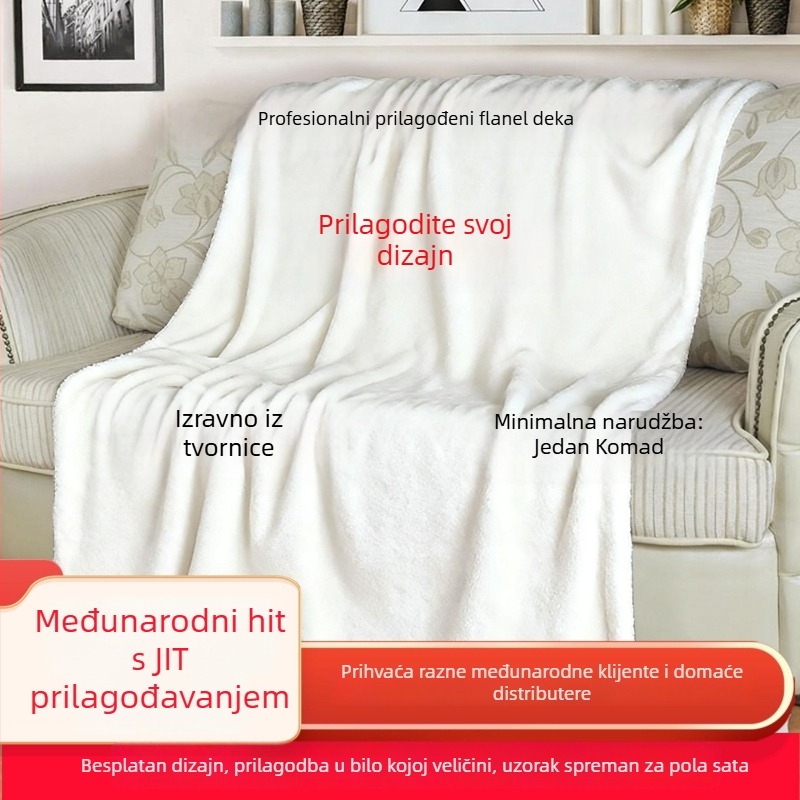 Deka za kratko odmor s prilagođenom digitalnom tiskom, dvostrani flanel, 100% poliester, težina 250 g, mogućnost prilagodbe