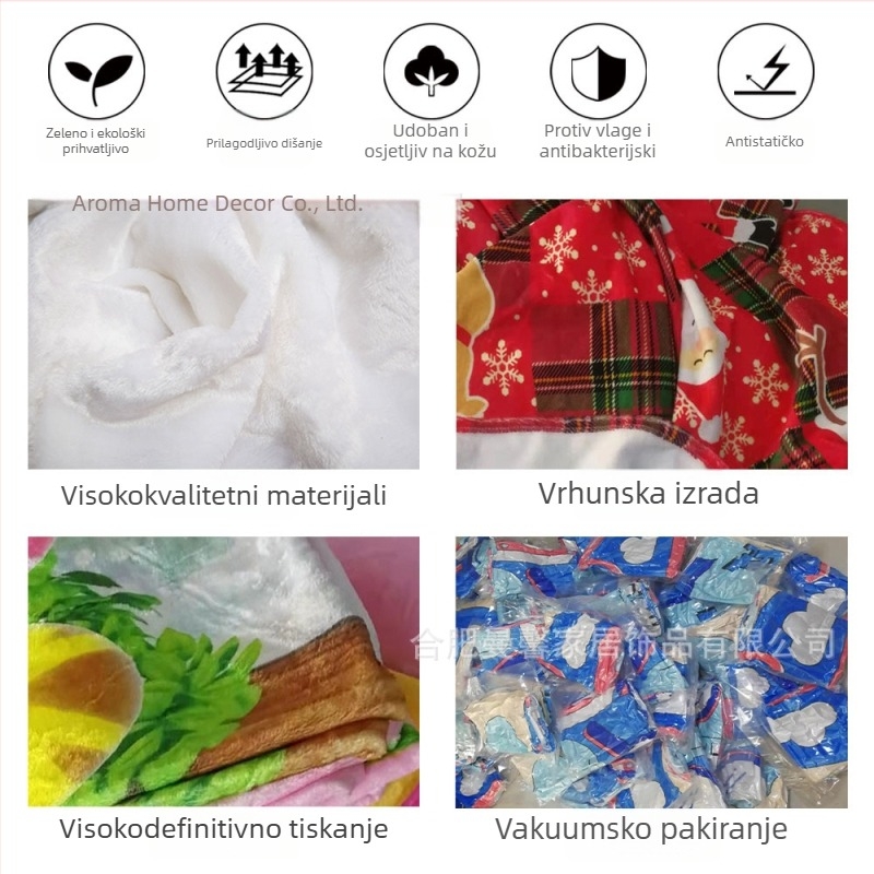 Dvostruka flanel deka s digitalnim otiskom, prilagodljiva, nordijskog stila, poliesterska vlakna