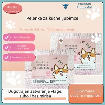 Milaido Menstrualne hlačice za ženke psa - netkani materijal, crtani stil
