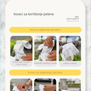 Milado Pseće pelene za mužjake i ženke — higijenski hlačice za kućne ljubimce, netkani materijal, 50 komada