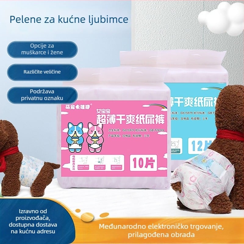 Pelene za pse za kućne ljubimce – netkani materijal (Marka: Cute Pet Card; Pogodno za pse)