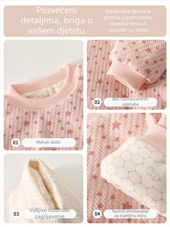 Dječji debeli jacquard džemper, unisex, za uzrast 3–8 godina, s dugim rukavima