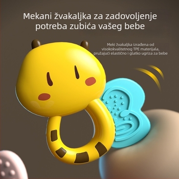 Set igračaka za bebe: zvečka, grickalica za zube i kutija za pohranu; brend GOODWAY/Ganyu; dobno: 0–3 godine; materijal plastika; 3C certifikat 2021012202403026; 3C kategorija: plastične igračke do 14 godina
