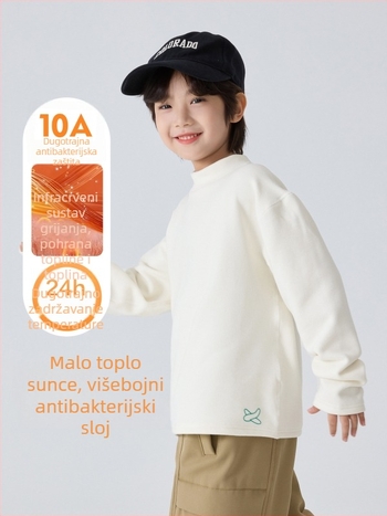 Dječja majica, korejskog stila, njemački flis, poliester 81,4%, visok ovratnik