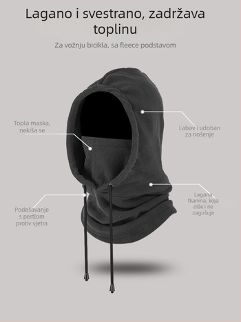 Extreme balaklava za vožnju, poliester, unisex, zimská maska za cijelo lice, prilagodljiva
