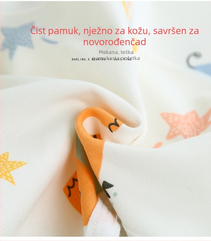 Novorođena beba pamučna pidžama s Velcro zatvaračem, poluzadnji dizajn, za sva godišnja doba