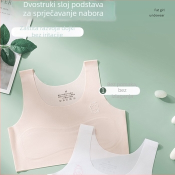 Djevojački bešavni trening grudnjak, za dob 12-15 godina, prozračni najlon, puni košarica s tankim oblikovanim košaricama, čvrste dvostruke naramenice