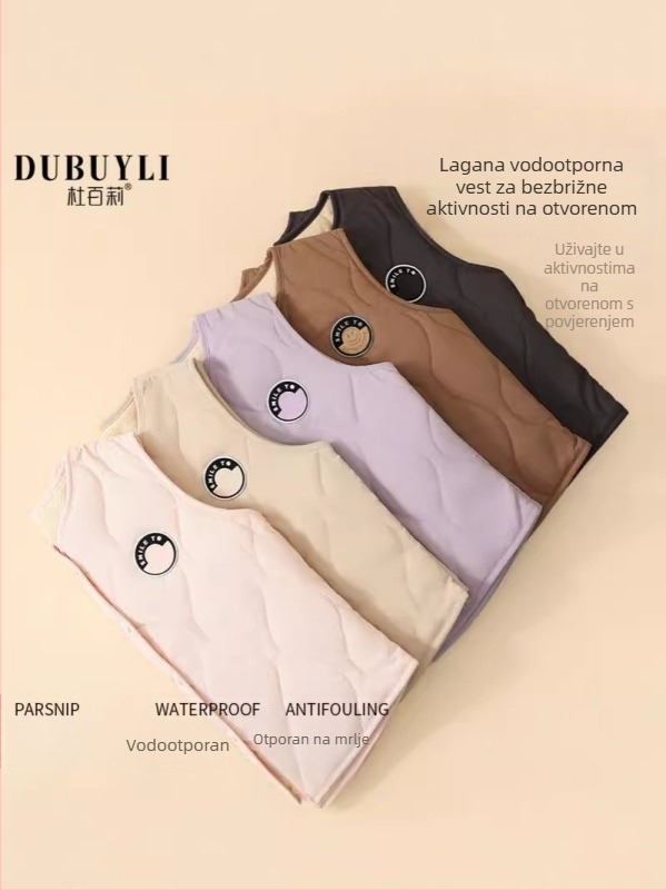 Unisex dječji prsluk-cardigan, debela vunena smjesa, motiv životinja ili crtani likovi, kopčanje na gumbe, pamučna podstava