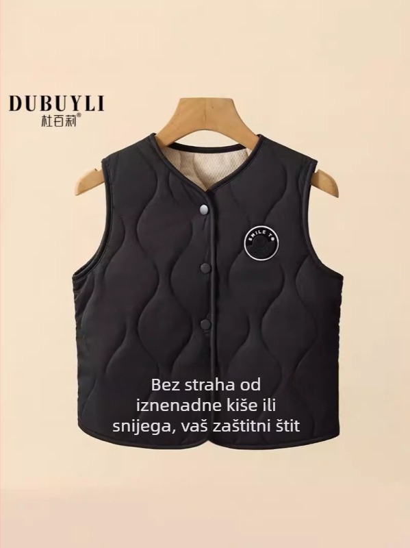 Unisex dječji prsluk-cardigan, debela vunena smjesa, motiv životinja ili crtani likovi, kopčanje na gumbe, pamučna podstava