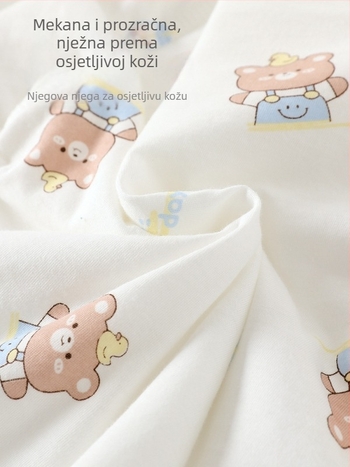 Dječji dvodijelni set od pamuka za jesen-zimu, unisex, deblji, Crown Bear otisak