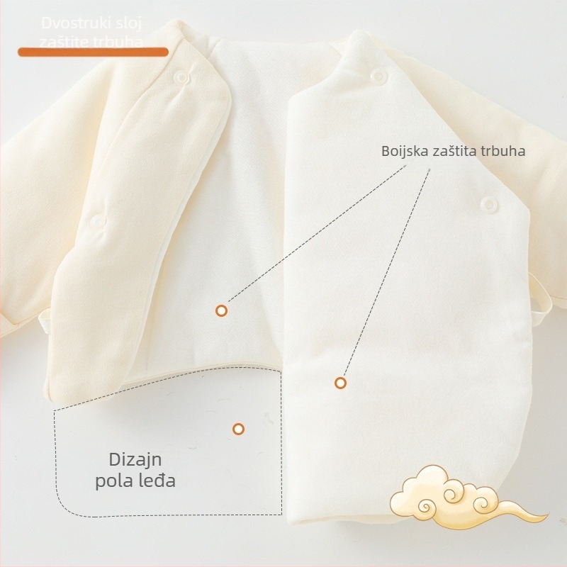 Odjeća za novorođenče, kineski stil, 100% pamuk, okrugli izrez, bez kapuljače, mekan materijal, zima