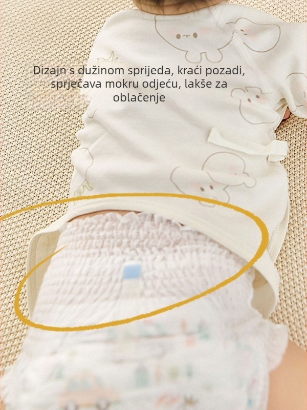 Bejbi pamuk majica s okruglim izrezom - 100% pamuk, brušena tkanina, četiri sezone, bez kapulje, za novorođenče