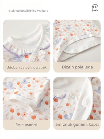 Nova bebi majica od 100% pamuka, s okruglim ovratnikom, bez kapucnje, sigurnosna razina A, za dob 0–12 mjeseci, nježno obrađena