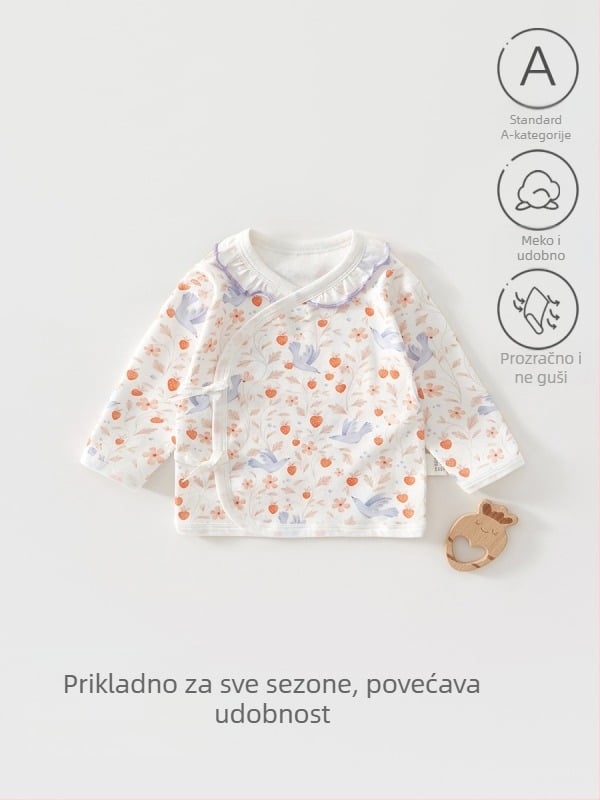 Nova bebi majica od 100% pamuka, s okruglim ovratnikom, bez kapucnje, sigurnosna razina A, za dob 0–12 mjeseci, nježno obrađena