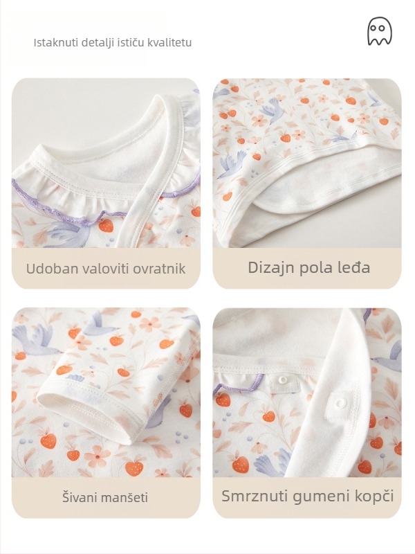 Nova bebi majica od 100% pamuka, s okruglim ovratnikom, bez kapucnje, sigurnosna razina A, za dob 0–12 mjeseci, nježno obrađena