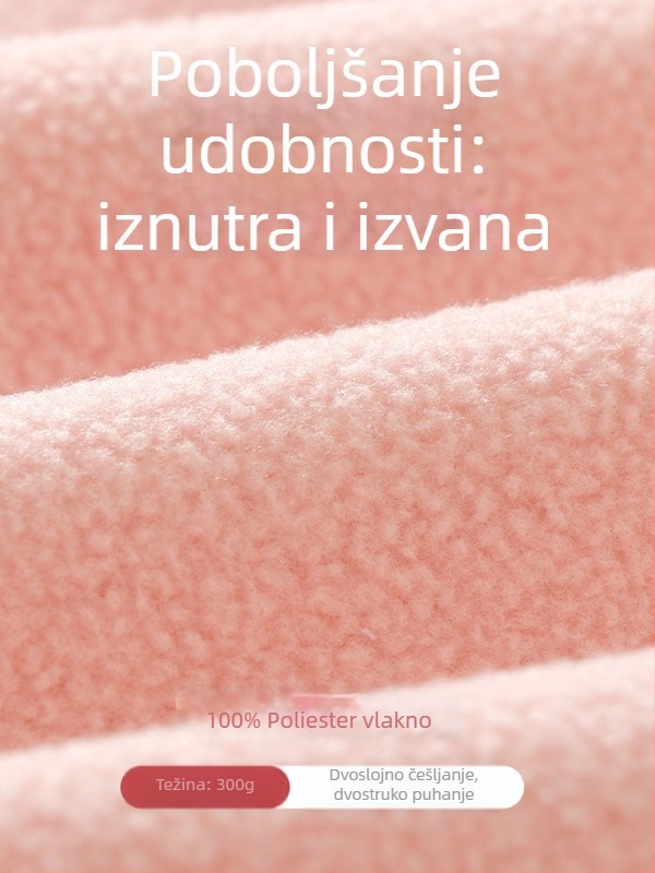 Dječja fleksi jakna unisex sa stojećim ovratnikom, prednji zatvarač, dugi rukavi, debeli flis, cartoon uzorak