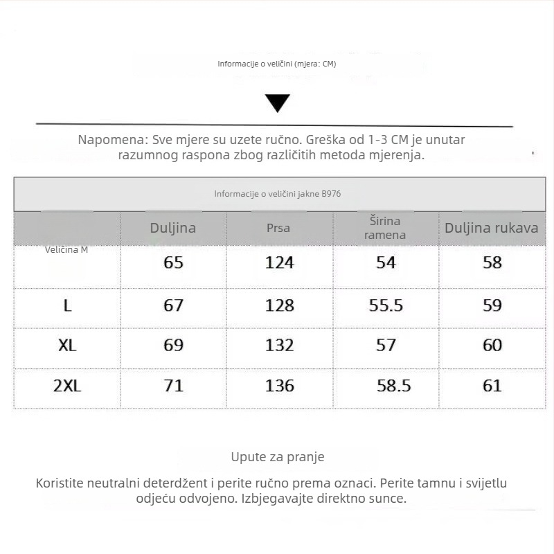 Harrington jakna - stojeći ovratnik, uski kroj, jednodijelno kopčanje, pamuk tkanina, podstava od pamuka 50%+
