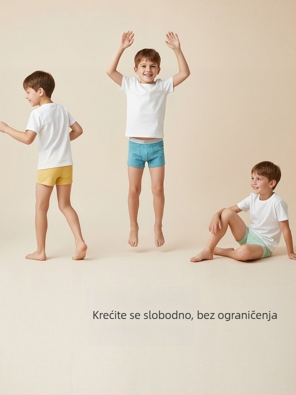 Dječje boxerice za dječake, 95% pamuka, antibakterijske, ravni šavovi, četiri sezone, za djecu od 8 godina nadalje