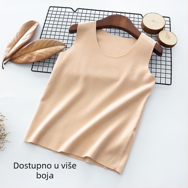 Unisex dječja vesta, topla De-Rong tkanina, pulover-stil, pamuk-akrilna smjesa, mekan dodir, za djecu 8+ godina, proljeće-jesen-zima, bez kapulje, bez podstave