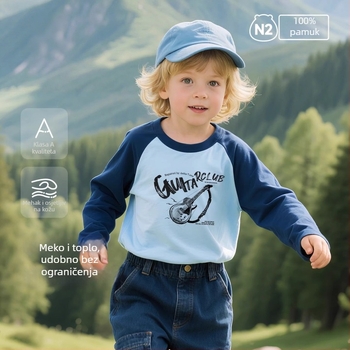 Dječja majica s dugim rukavima, 100% pamuk, okrugli izrez, karikaturni uzorak, unisex, za djecu 3–8 godina