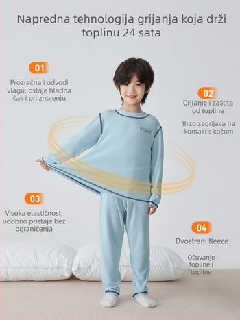 Dječji termalni set za dječake – Haima Home, viskoza 93%, okrugli vrat, zima i jesen