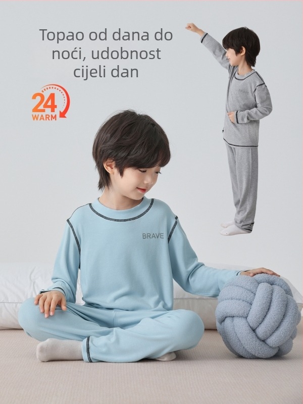 Dječji termalni set za dječake – Haima Home, viskoza 93%, okrugli vrat, zima i jesen