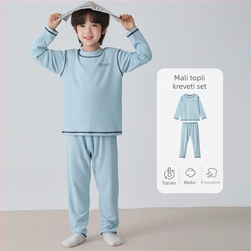 Dječji termalni set za dječake – Haima Home, viskoza 93%, okrugli vrat, zima i jesen