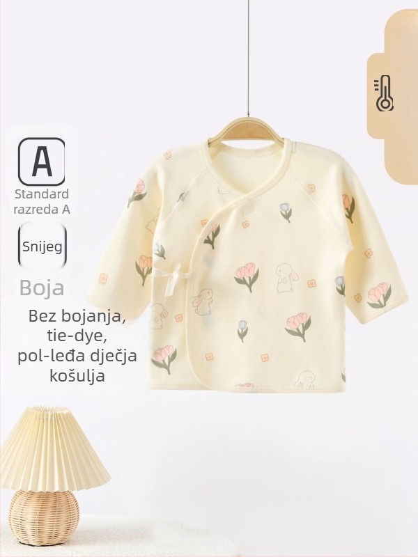 Dječji top od pamuka za novorođenčad, unisex, brušena tkanina, bez kapuljače, za sve sezone