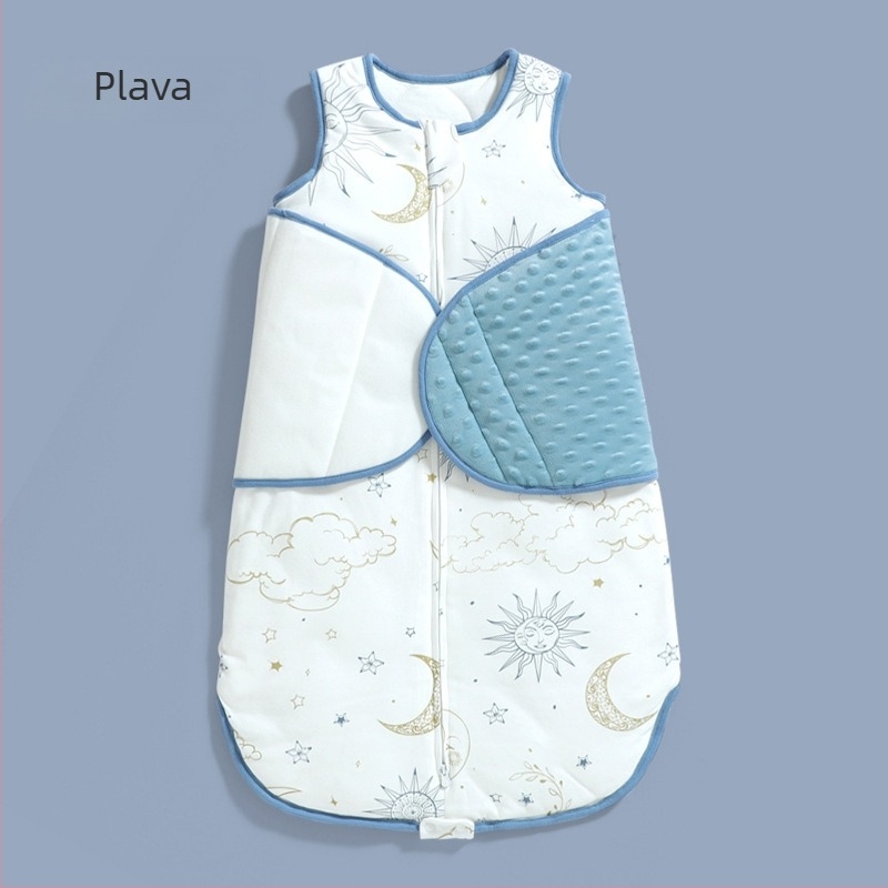 Spavaći vreć za bebe s rukavima, sve sezone, za dob 0–1 godina, punilo od pamuka, tkanina od combed pamuka, odvojivi rukavi, najlonski zatvarač.