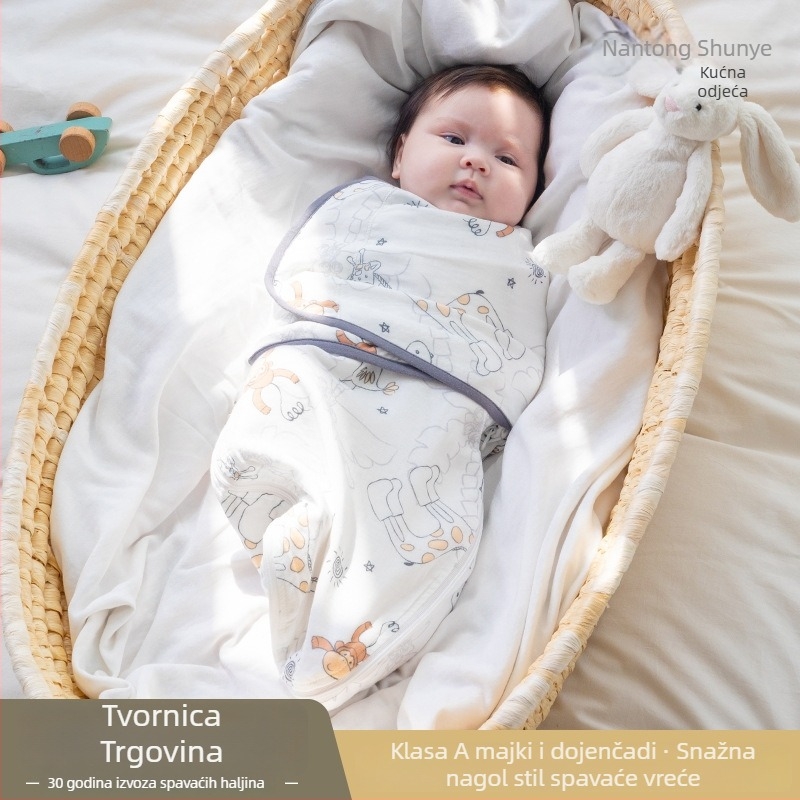 Bejbi swaddle spavaća vreća, za novorođenčad do 12 mjeseci, tanak pamuk-mješavina, otisak, antibakterijski, regulacija temperature, odvlaživanje vlage, proljeće-ljeto-jesen