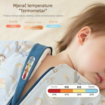Spavaći vreć za bebe – Cartoon uzorak; Pamukasto platno; Pamukasta podstava; Punilo od pamuka; Pogodno za sve sezone