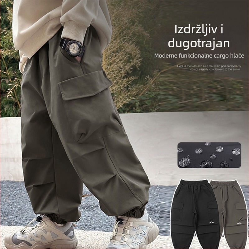 Dječje hlače u korejskom stilu rada, 100% poliester, elastični pojas, dugačke hlače, proljeće/jesen