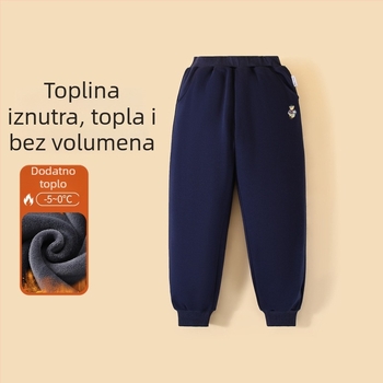 Casual duge hlače za dječake, s fleec podstavom, 100% pamuk, elastični pojas, motiv crtanih likova, jesen-zima