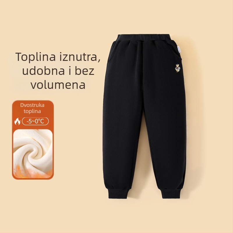 Casual duge hlače za dječake, s fleec podstavom, 100% pamuk, elastični pojas, motiv crtanih likova, jesen-zima