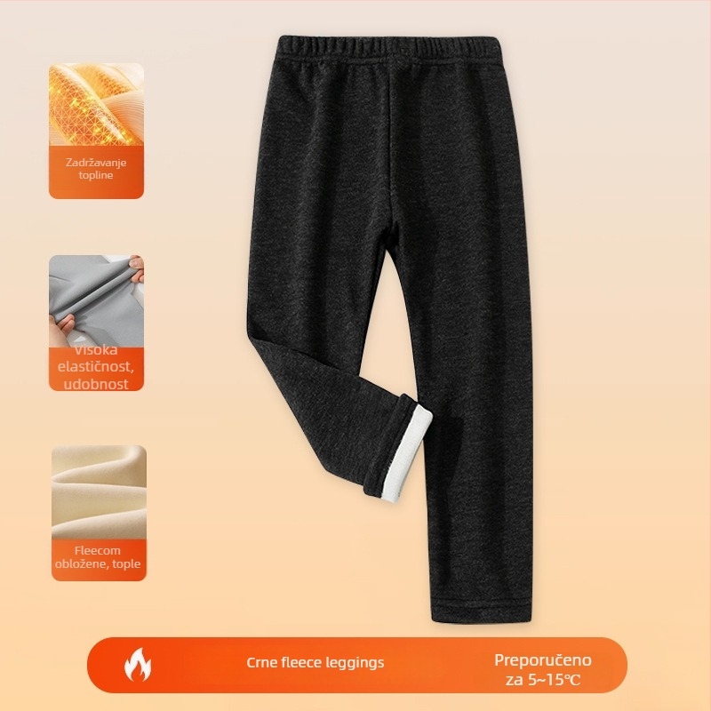 Unisex termo duge hlače za jesen-zimu, srednji pojas, elastični pojas, 88% poliester, casual stil