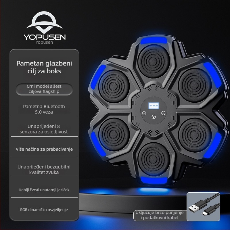 Pametni glazbeni boksački trener za kućnu upotrebu, zidni nosač – dječja boksačka mašina (Brand: Water source; Značajke: pametan, glazba; Ugradnja: zid)