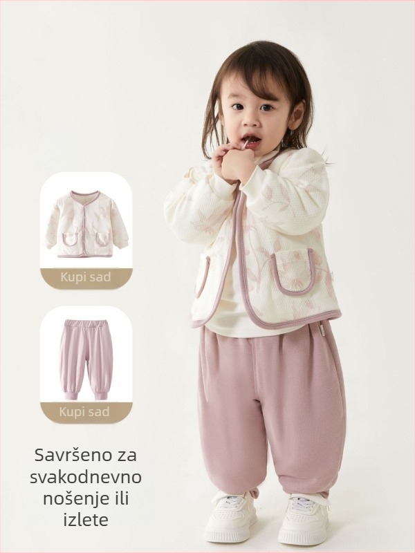 Dječje hlače od pamuka, za bebe i djecu 1–3 godine, zima, srednji pojas, svakodnevni stil